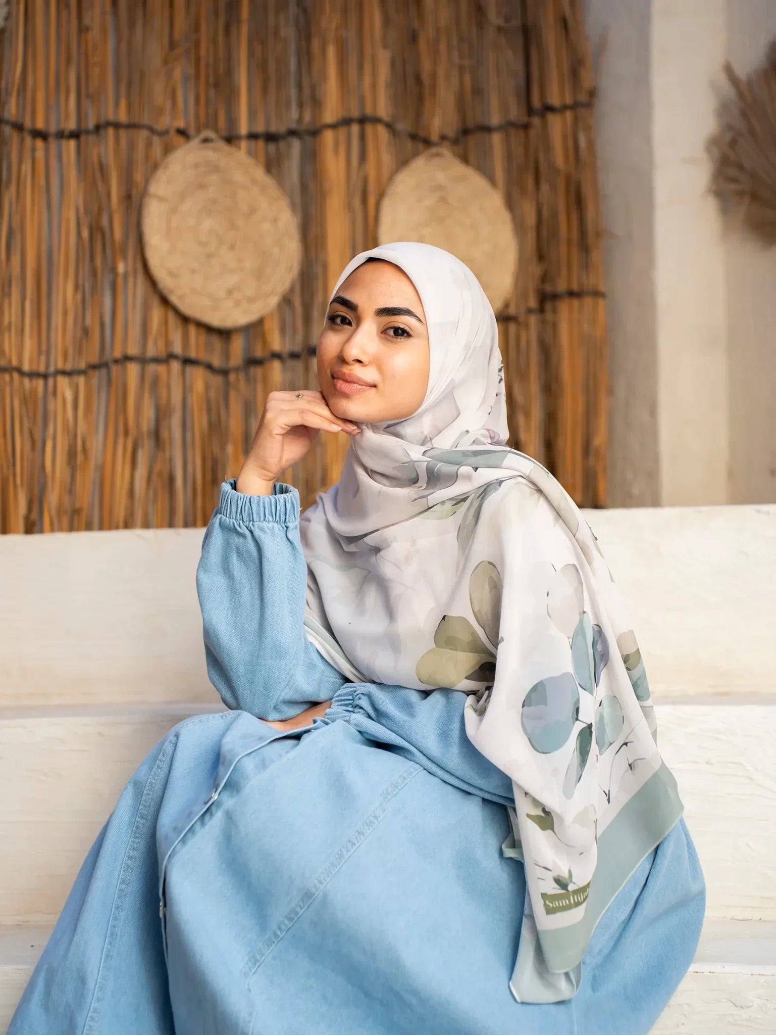 Printed chiffon khimar  03