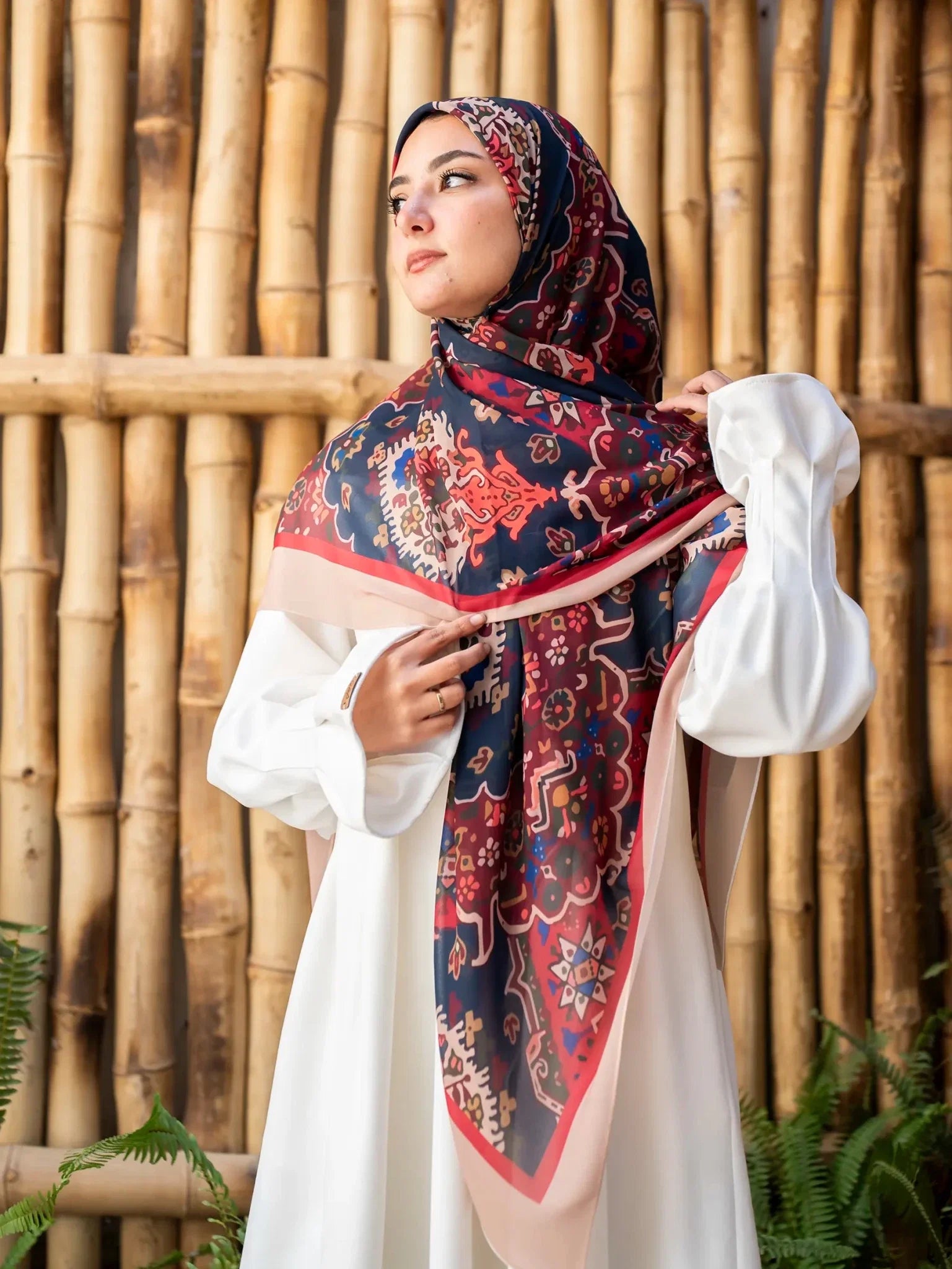 Printed chiffon khimar  03