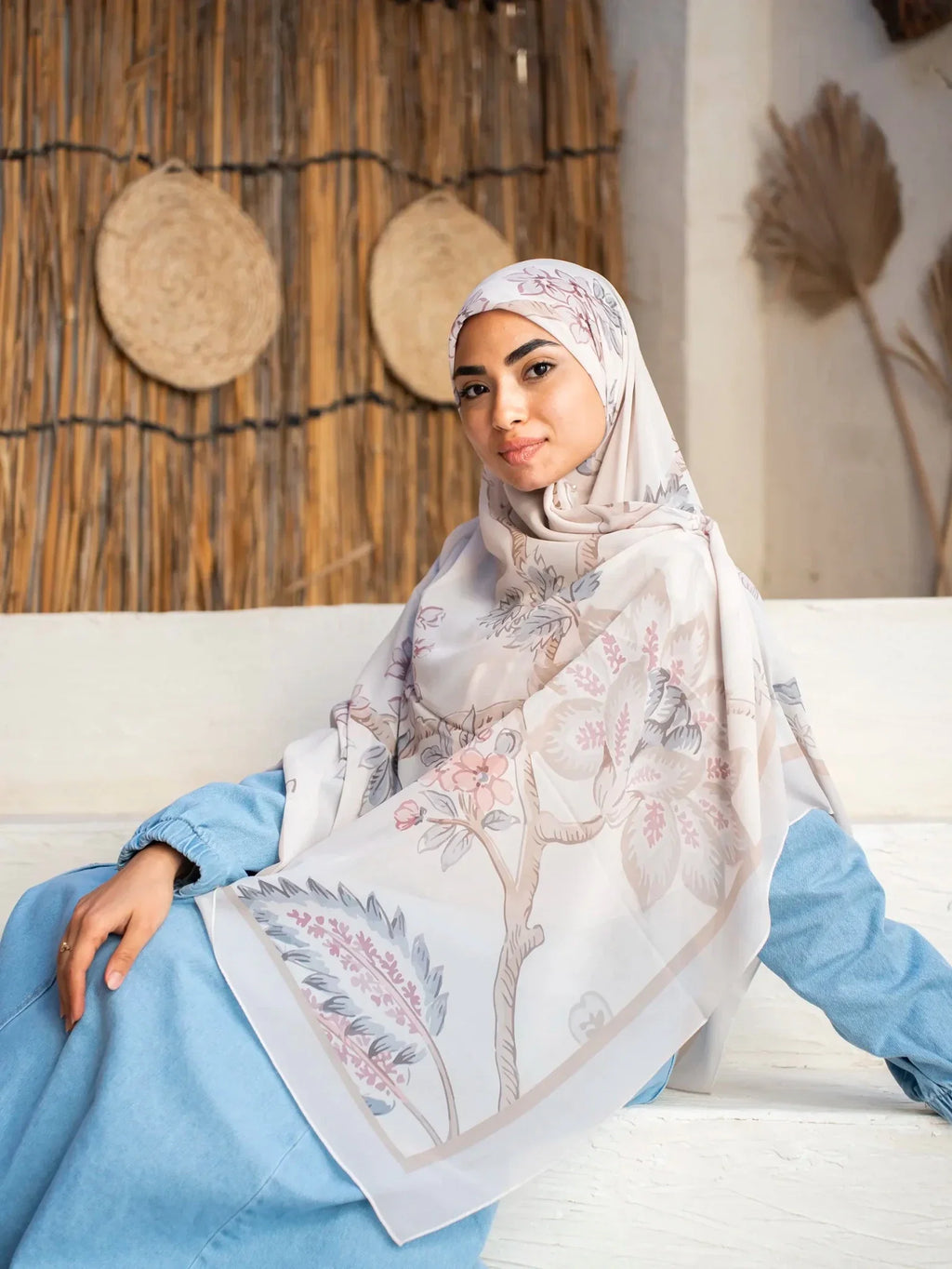 Printed chiffon khimar  03