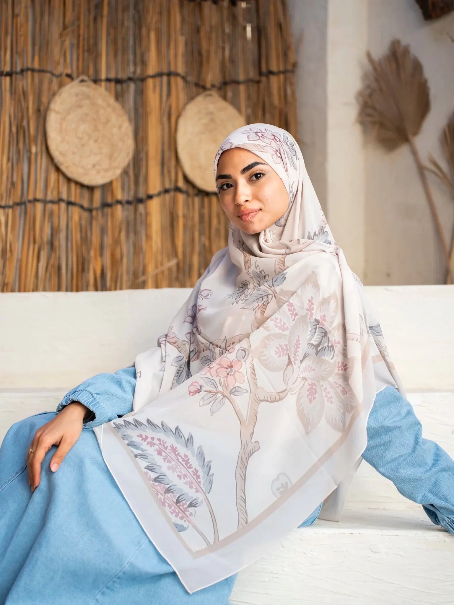 Printed chiffon khimar  03