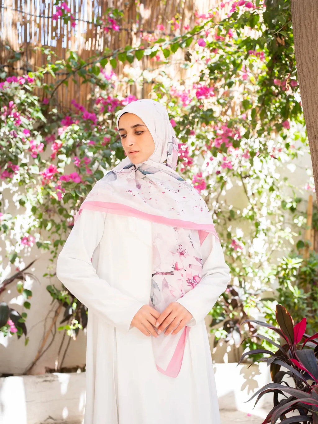 Printed chiffon khimar  03