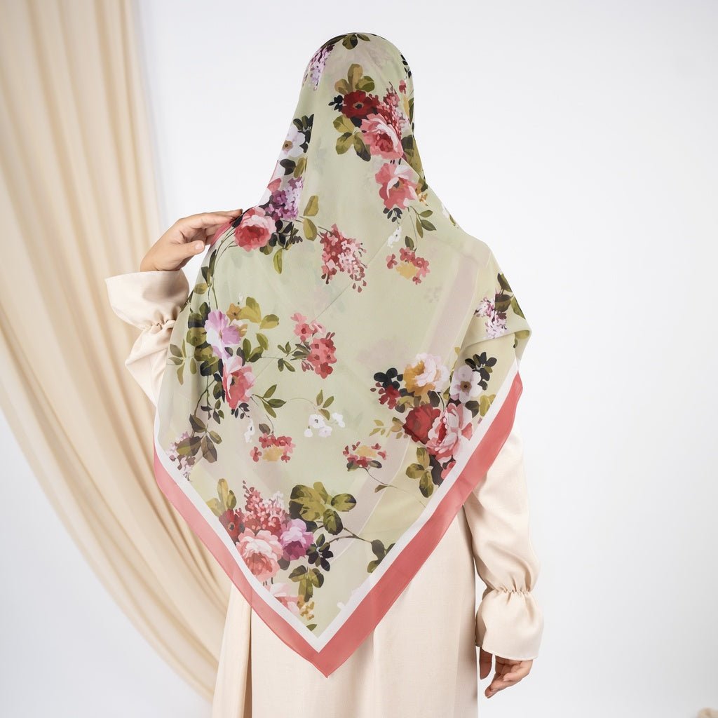 Printed chiffon khimar  03