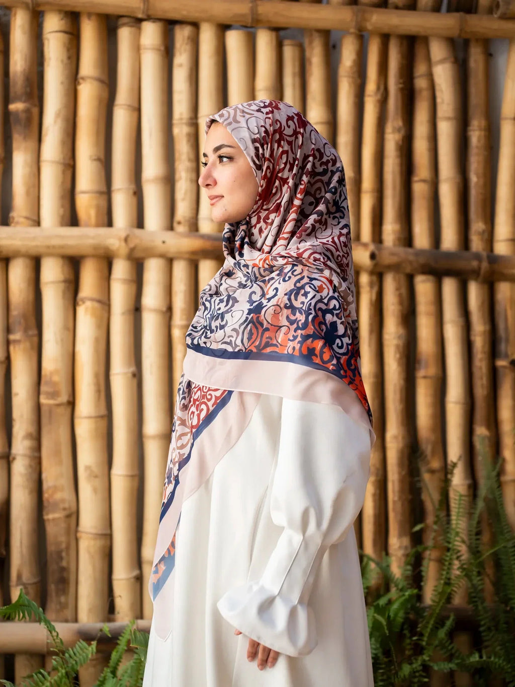 Printed chiffon khimar  03
