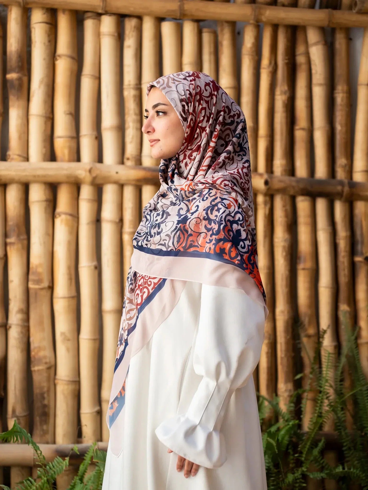 Printed chiffon khimar  03