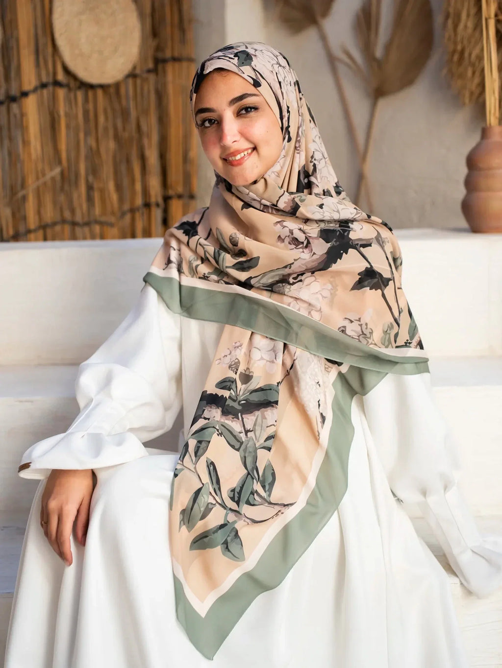 Printed chiffon khimar  03