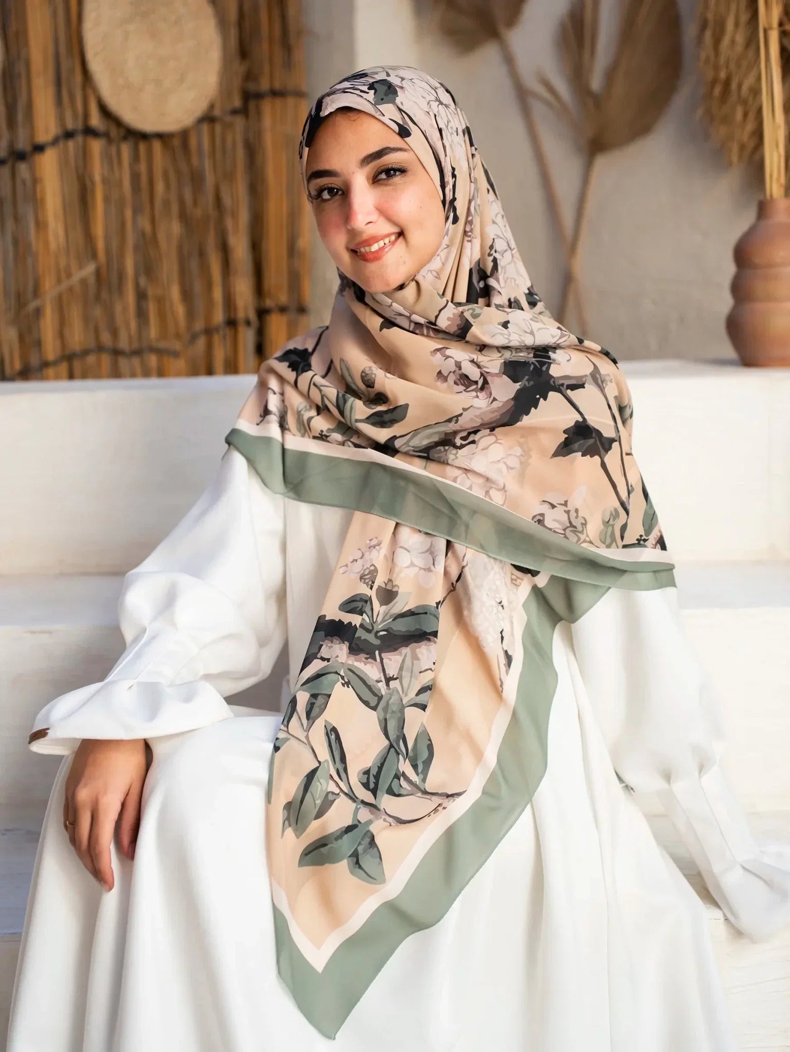 Printed chiffon khimar  03