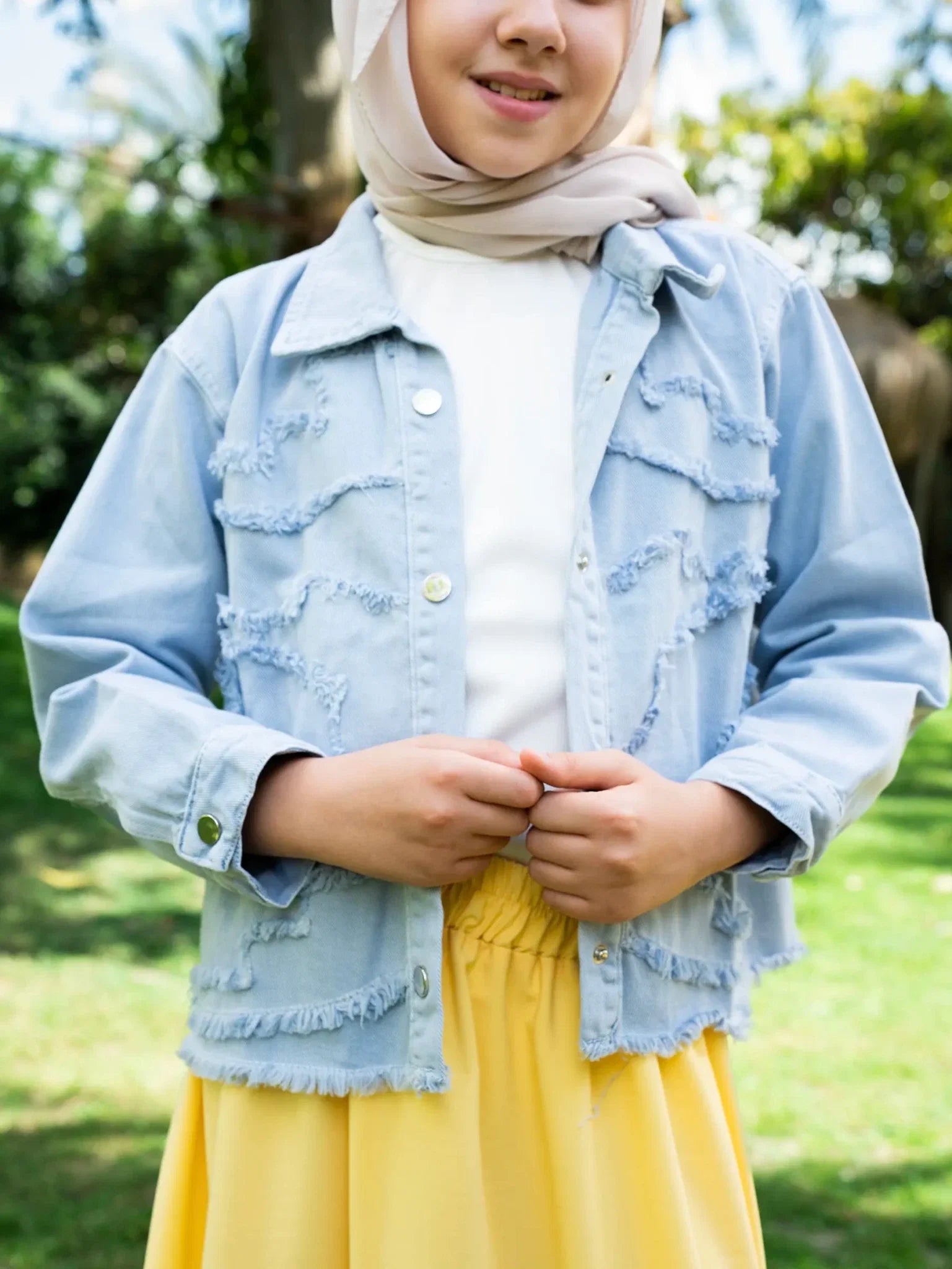 Teens Gabardine Jacket With Cuts